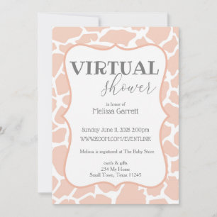 Giraffe de bébé rose Invitation virtuelle
