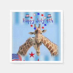 Giraffe de serviettes en papier 4 juillet
