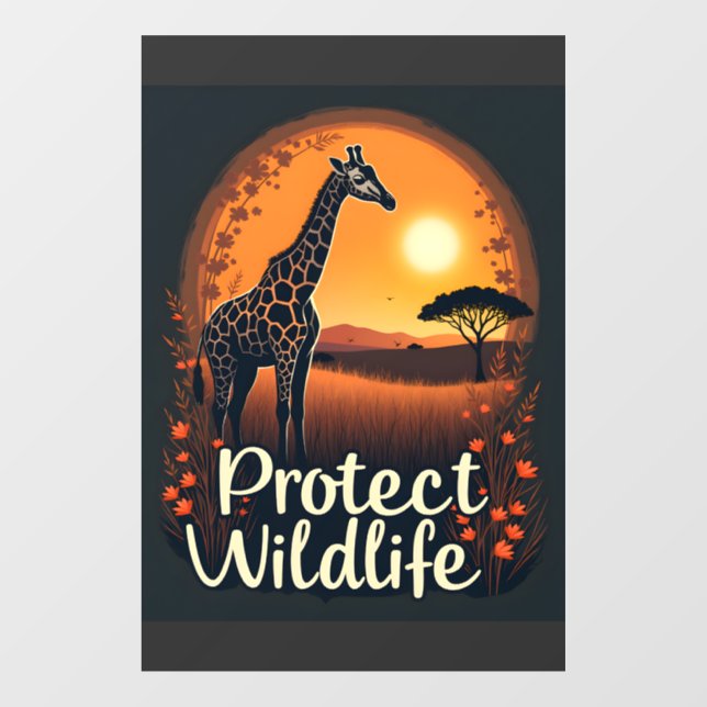 Giraffe der Savanne Tank Top Fensteraufkleber (Blatt)