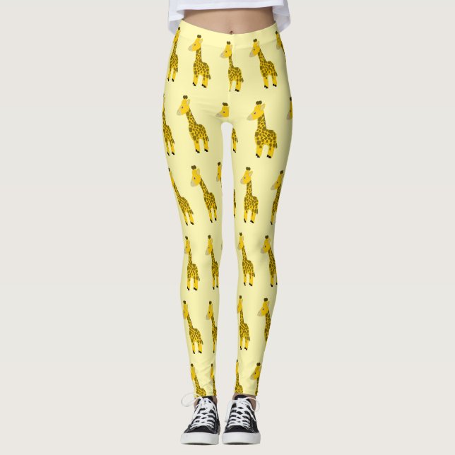 Giraffe Design You Choose Background Colour Leggings (Vorderseite)