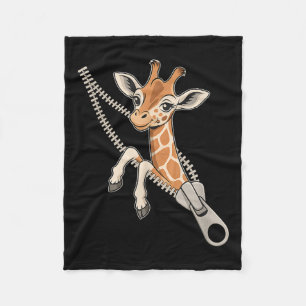 Giraffe, die aus einem Zipper hervorgeht Fleecedecke