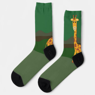 Giraffe, die hinausschaut, in einem Sumpflandwald Socken