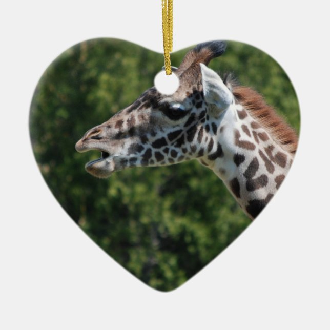 Giraffe, die Verzierung isst Keramikornament (Vorne)