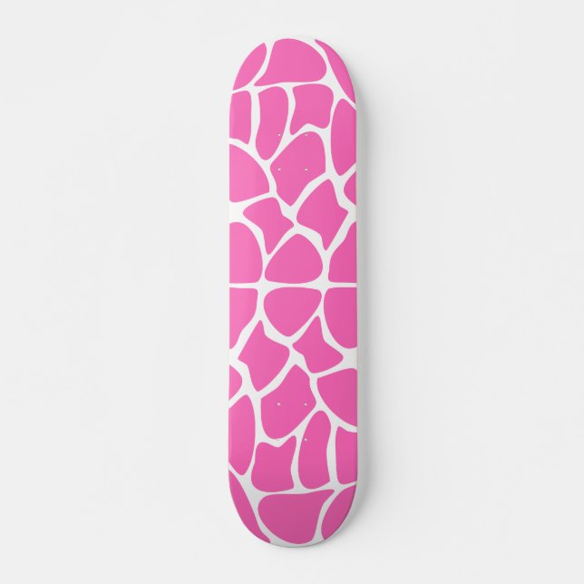 Giraffe-Druckmuster in hellrosa. Skateboard (Vorne)