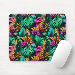 Giraffe Dschungel Träume Nahtloses Oberflächenmust Mousepad