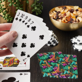 Giraffe Dschungel Träume Nahtloses Oberflächenmust Spielkarten