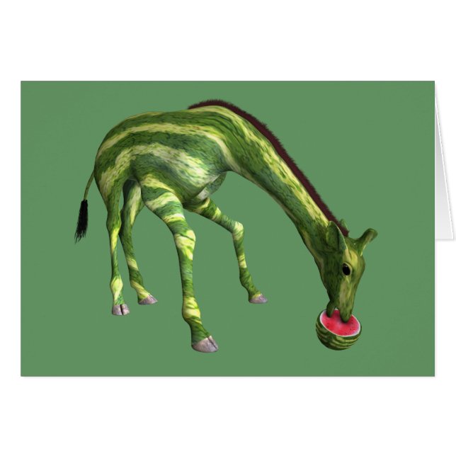 Giraffe Eating Watermelon (Vorderseite (Horizontal))