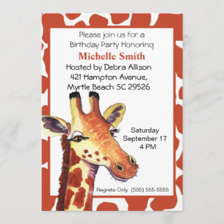 Giraffe Einladungen zum Geburtstag