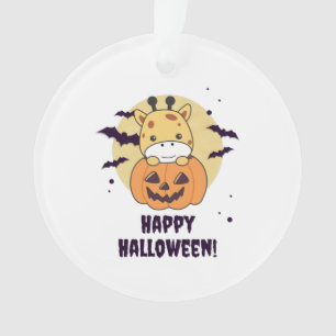 Giraffe En Giraffes Cute Citrouille Joyeux Hallowe