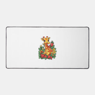 Giraffe Erdbeeren und Blume Grafische Niedliche Gi Schreibtischunterlage