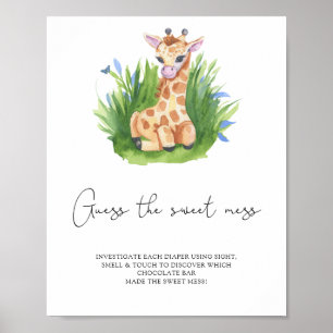 Giraffe - errate das süße Durcheinander Spiel Poster