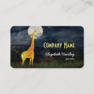 Giraffe et Lune   Cartes de visite personnalisés