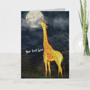Giraffe et Lune   Cartes de voeux