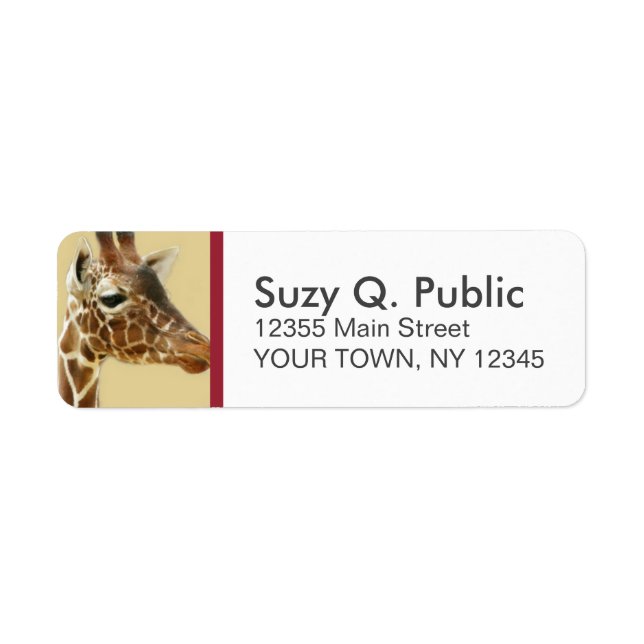 Giraffe Étiquettes de adresse personnalisés (Devant)