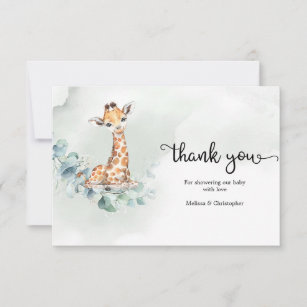 Giraffe eukalyptus-Grünkranz geschlechtsneutral Dankeskarte