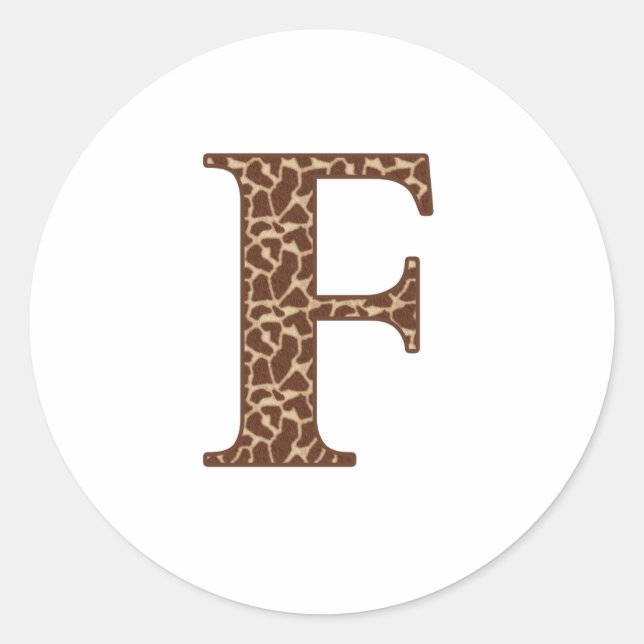 Giraffe F Runder Aufkleber (Vorderseite)