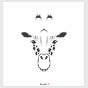 Giraffe Face Silhouette Aufkleber