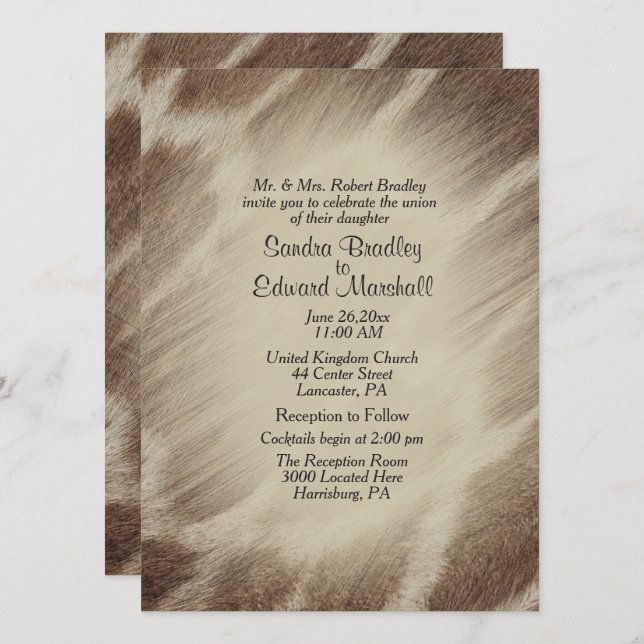 Giraffe Faire-part de mariage (Devant / Derrière)