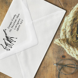 Giraffe Familienadresse Selbstfarbige Briefmarke Permastempel