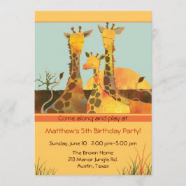 Giraffe Family Kindergeburtstag Party Einladung