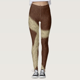 Giraffe Faux Fur Imprimer Leggings
