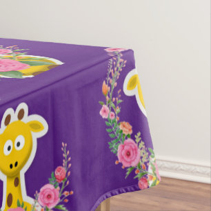 Giraffe florale Roses roses nappes