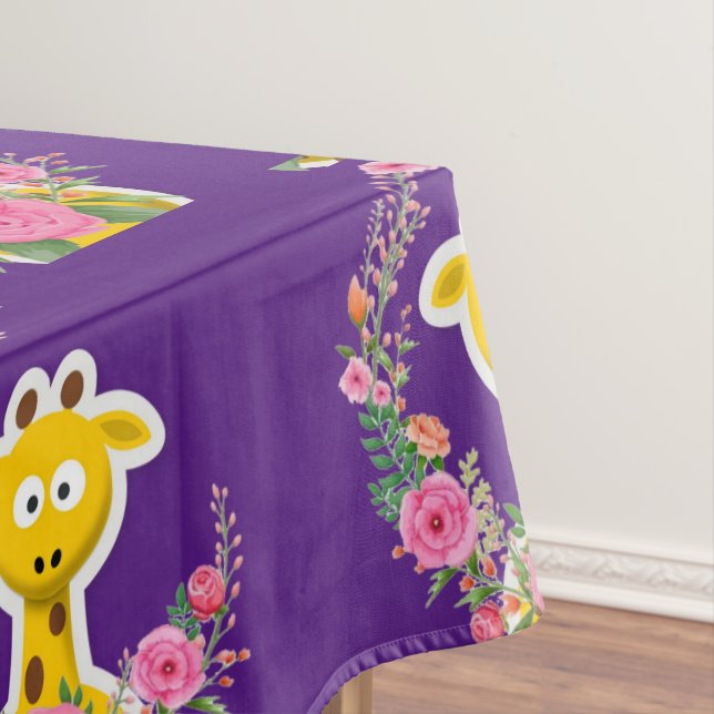 Giraffe florale Roses roses nappes (In Situ)