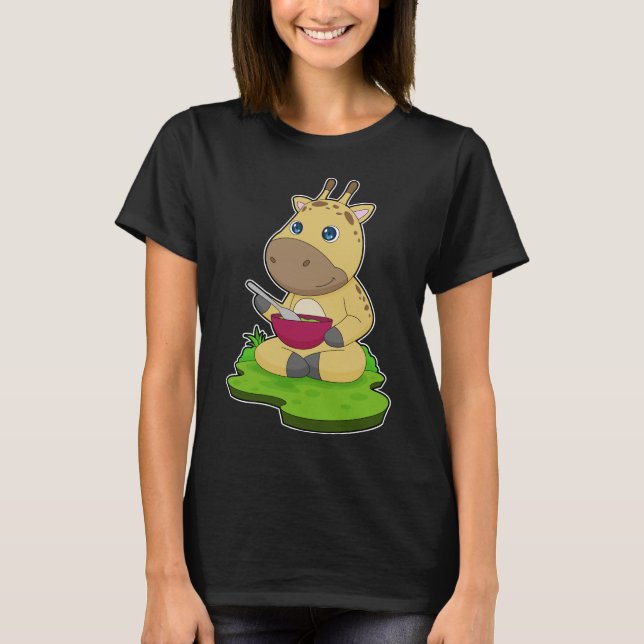 Giraffe Food Bowl T-Shirt (Vorderseite)