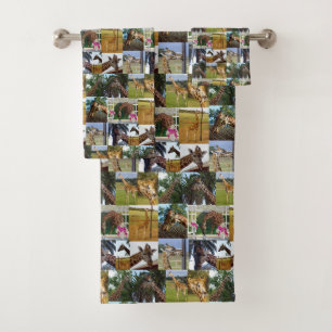 Giraffe Foto Collage Badhandtuch Set
