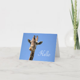 Giraffe Foto Niedlich Hello Blue Karte