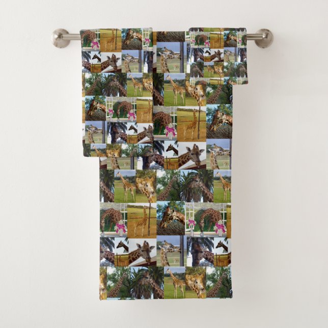 Giraffe-FotoCollage, Badhandtuch Set (Insitu)