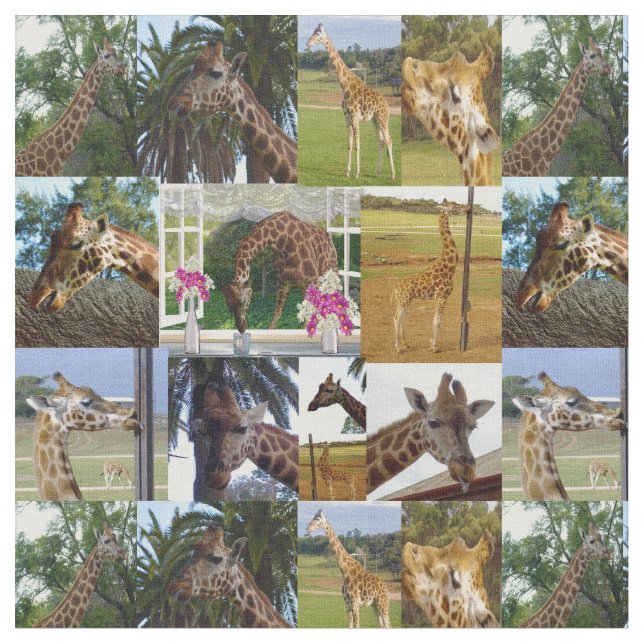 Giraffe-FotoCollage, Stoff (Nahaufnahme)