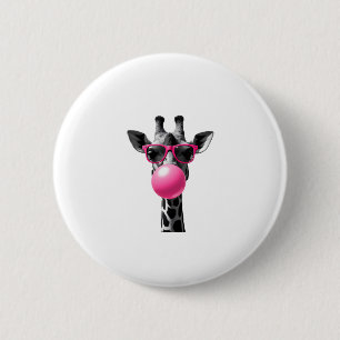 Giraffe Frauen Giraffe Gesicht mit Sonnenbrille Wi Button