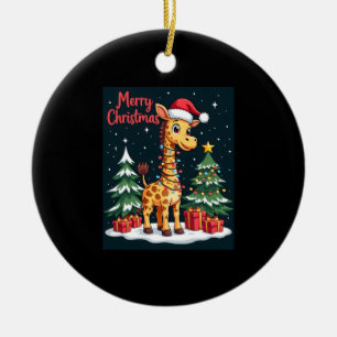 Giraffe Frohe Weihnachten Baum Beleuchtung Santa G Keramik Ornament