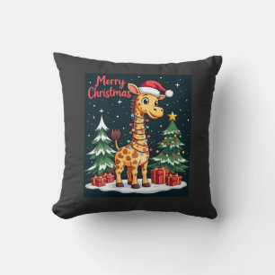 Giraffe Frohe Weihnachten Baum Beleuchtung Santa G Kissen