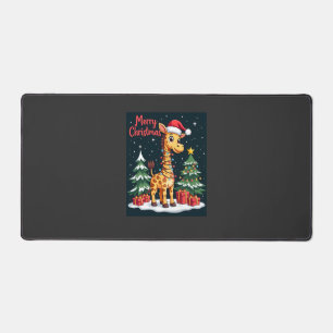 Giraffe Frohe Weihnachten Baum Beleuchtung Santa G Schreibtischunterlage
