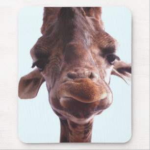 Giraffe Funny Face Mousepad