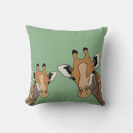 Giraffe Funny Green Kissen