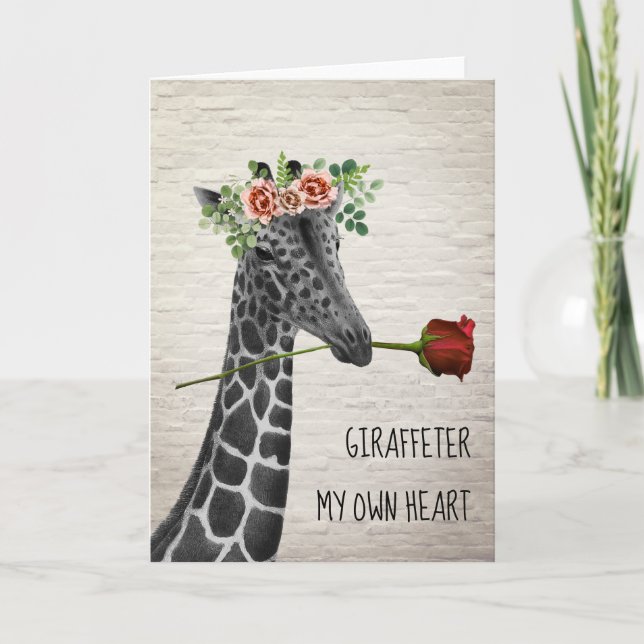 Giraffe für mein eigenes Herz Boho Giraffe Valenti Karte (Vorderseite)