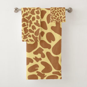 Giraffe Fur Muster Exotic Badhandtuch Set