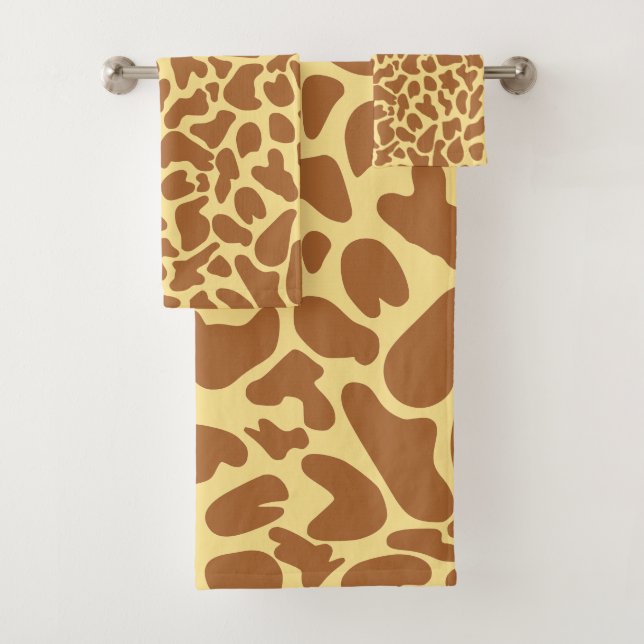 Giraffe Fur Muster Exotic Badhandtuch Set (Insitu)