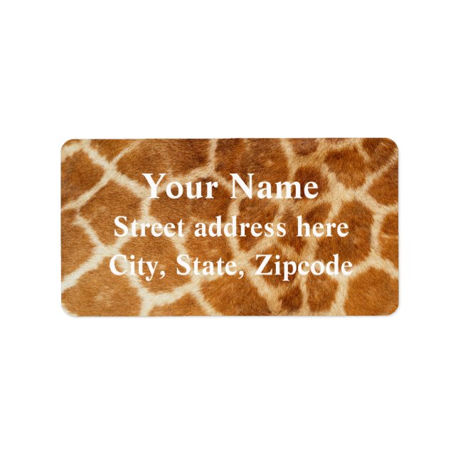Giraffe Fur Print Adressaufkleber (Vorne)