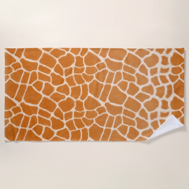 Giraffe Fur realistische Exotic Animal Print Luxus Strandtuch (Vorderseite)