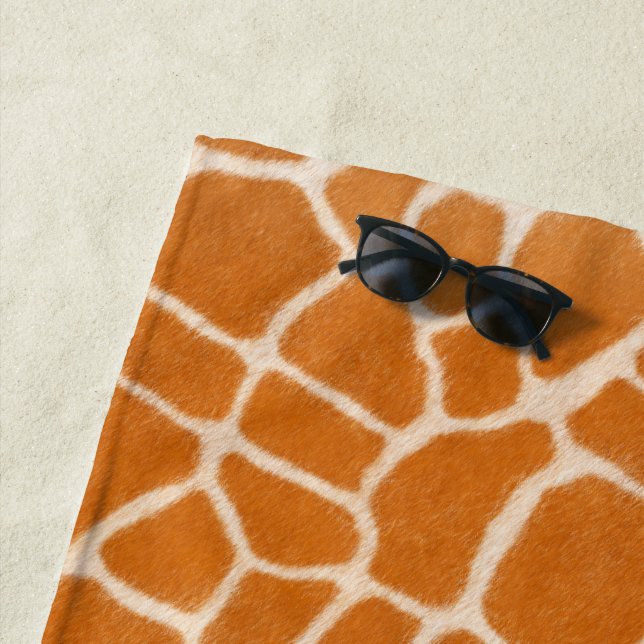 Giraffe für realistische Tierdruckbraun-Monogramm Strandtuch (Beispiel)