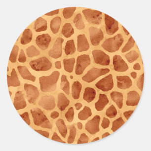 Giraffe für Wasserfarben Print Runder Aufkleber