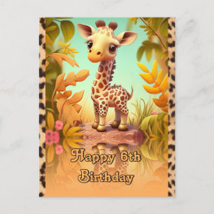 Giraffe Geburtstag für Kinder Postkarte