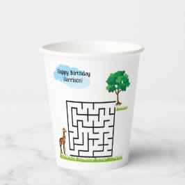 Giraffe Geburtstagsmaze-Puzzletappertassen Pappbecher