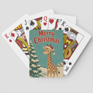 Giraffe Gefrorener Pfad Tier Weihnachten Spielkarten