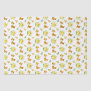 Giraffe Gelbe Blumenblüten Seidenpapier