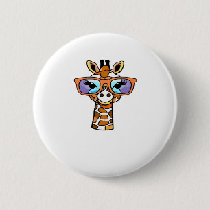 Giraffe geometrisches Mosaik Klassisches T-Shirt Button